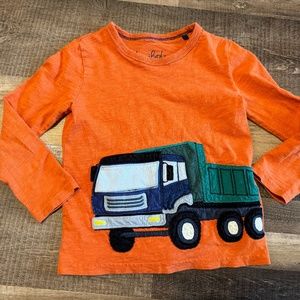 Mini Boden Orange Garbage Truck Shirt 5-6